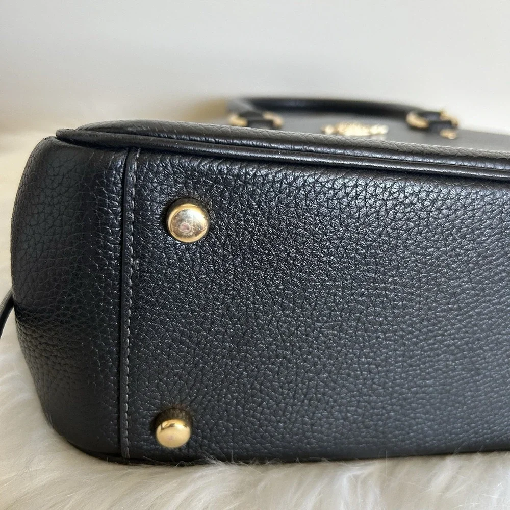 Coach Savannah Small Black Pebbled Leather Satchel Shoulder Bag Excellent - Picture 5 of 16